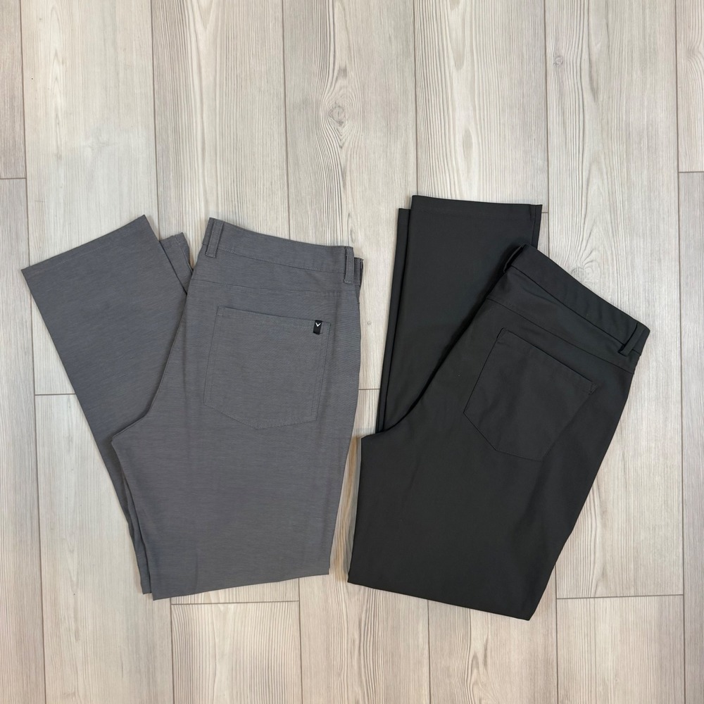 Lot of 2 Callaway & Old Navy Active Tech Hybrid Golf Pants Mens 36x32 Grey Black